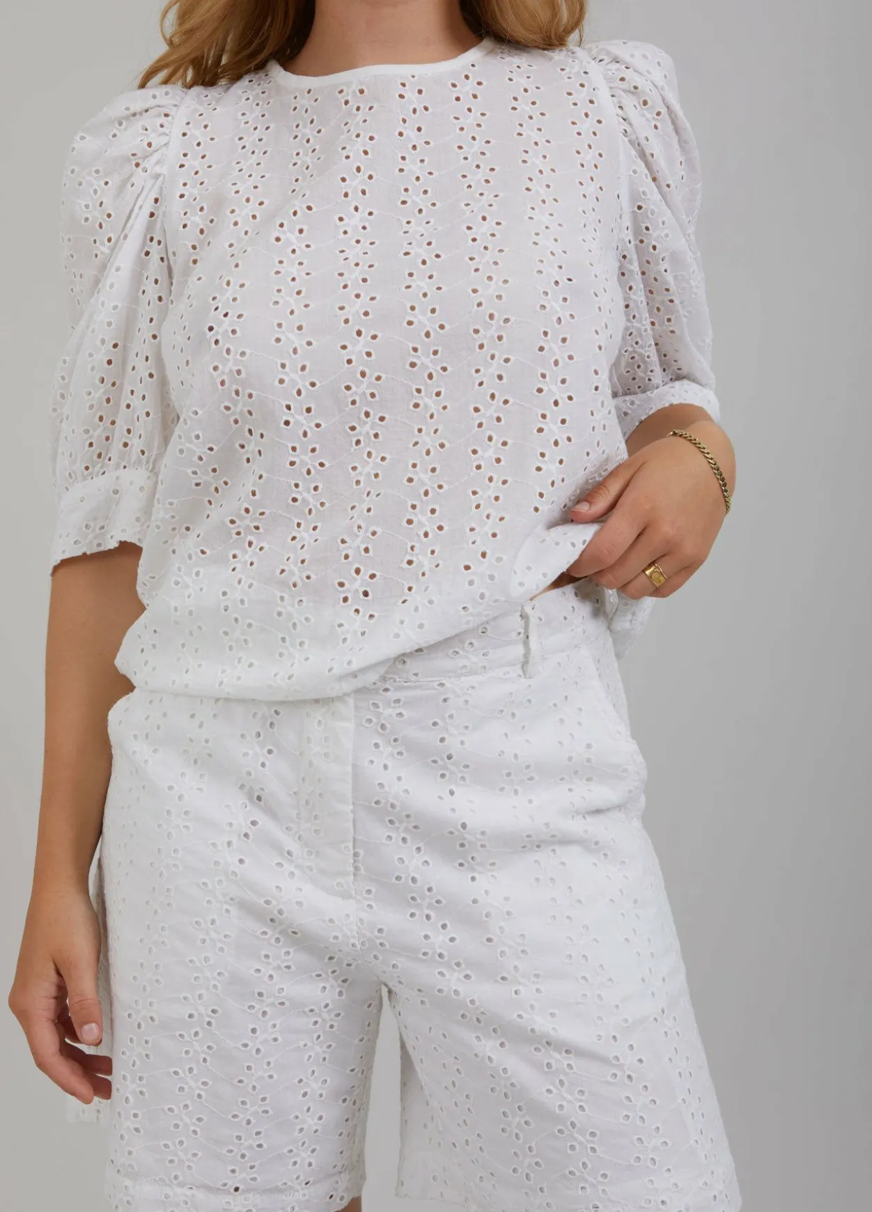 Cc Heart Amy Top W. Broderie Anglaise