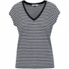 Cc Heart Basic V-Neck T-Shirt Striped