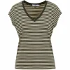 Cc Heart Basic V-Neck T-Shirt Striped