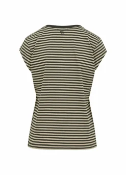 Cc Heart Basic V-Neck T-Shirt Striped