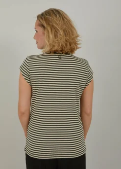 Cc Heart Basic V-Neck T-Shirt Striped