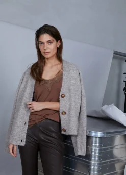 Cc Heart Cropped Leather Leggings