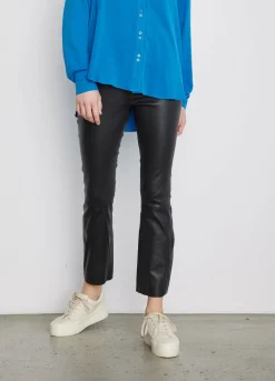 Cc Heart Cropped Leather Leggings