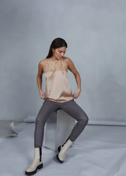 Cc Heart Leather Leggings