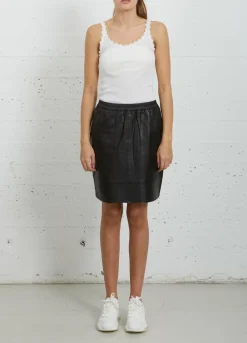 Cc Heart Leather Skirt