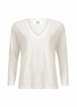 Cc Heart Long Sleeve V-Neck T-Shirt