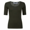 Cc Heart Silk Scoop Neck T-Shirt