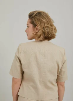 Cropped Blazer W. Short Sleeves