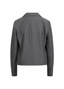 Cropped Pinstripe Blazer