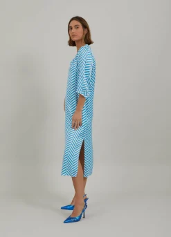 Dress In Heringbone Print