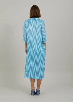 Dress In Heringbone Print