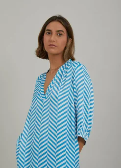Dress In Heringbone Print