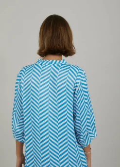 Dress In Heringbone Print