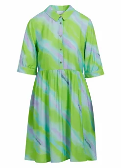 Dress W. Faded Stripe Print