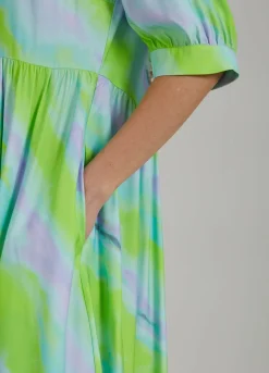 Dress W. Faded Stripe Print