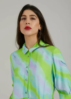 Dress W. Faded Stripe Print