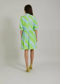 Dress W. Faded Stripe Print