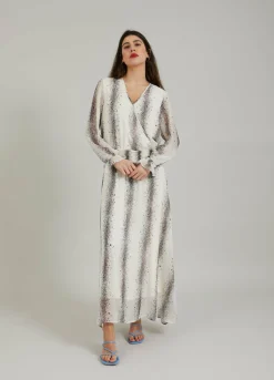 Dress W. Stripe Splash Print