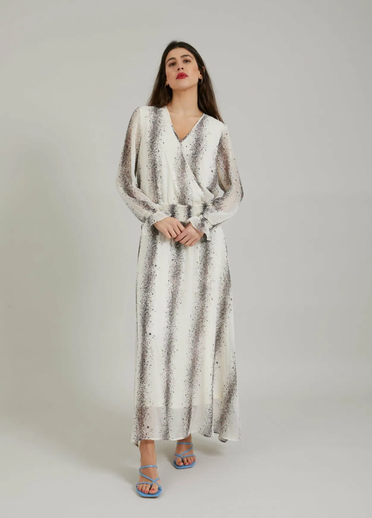 Dress W. Stripe Splash Print