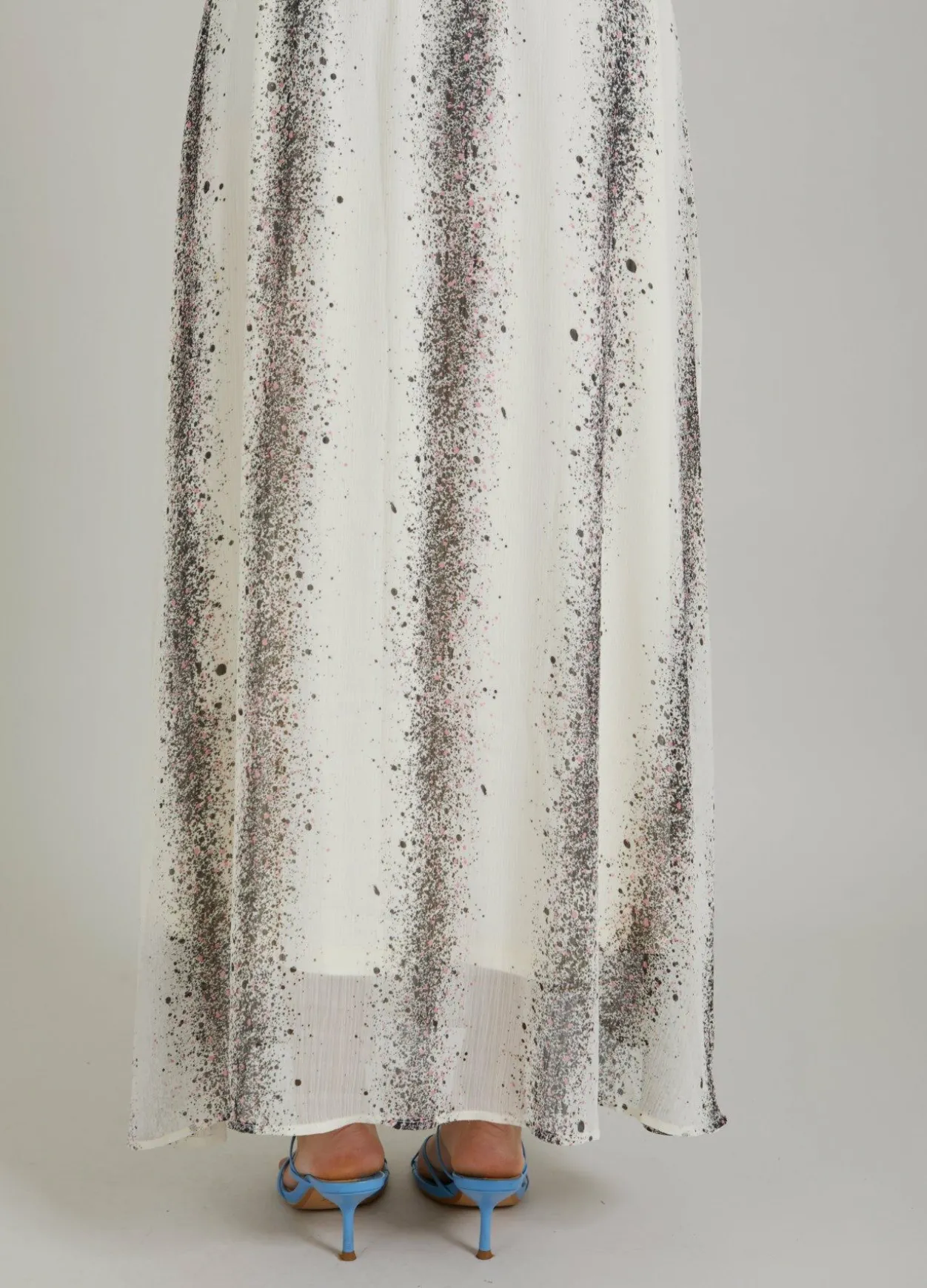Dress W. Stripe Splash Print