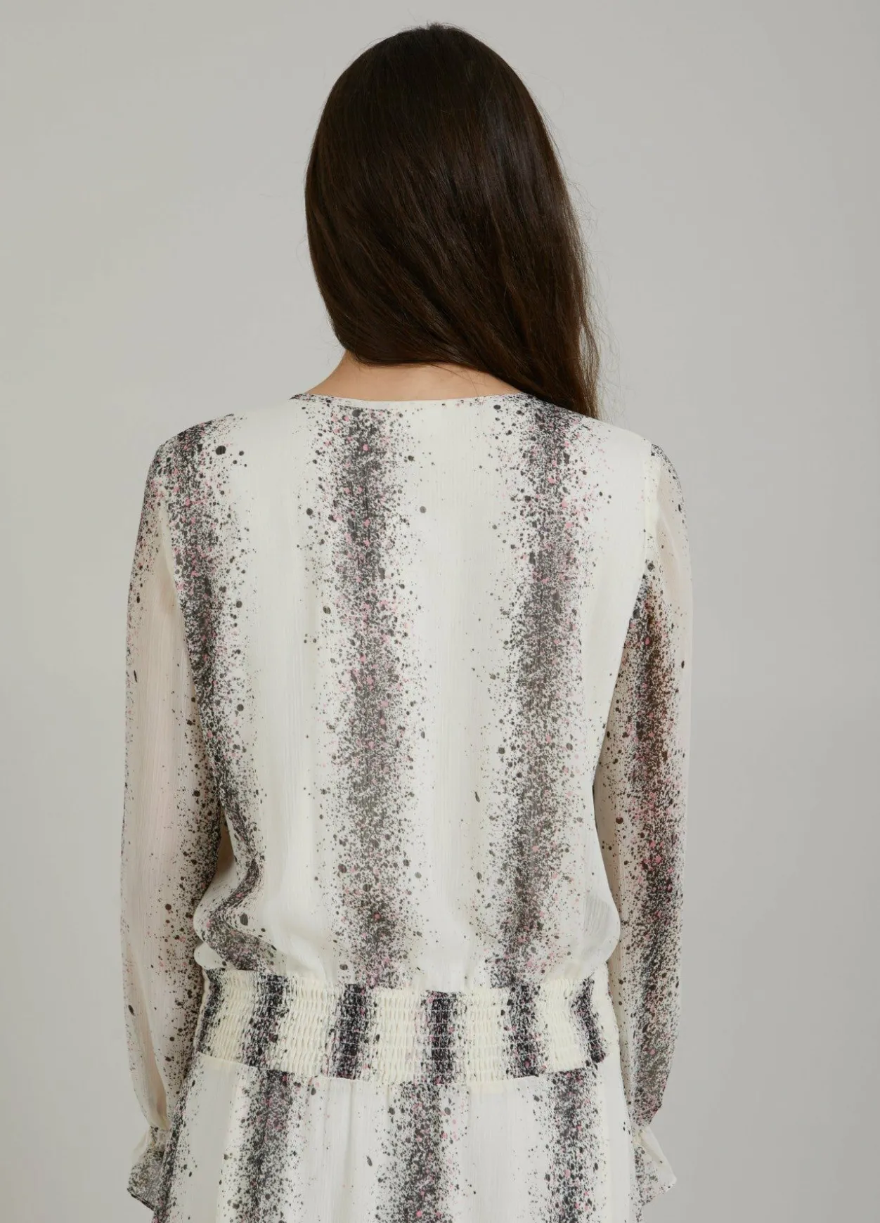 Dress W. Stripe Splash Print