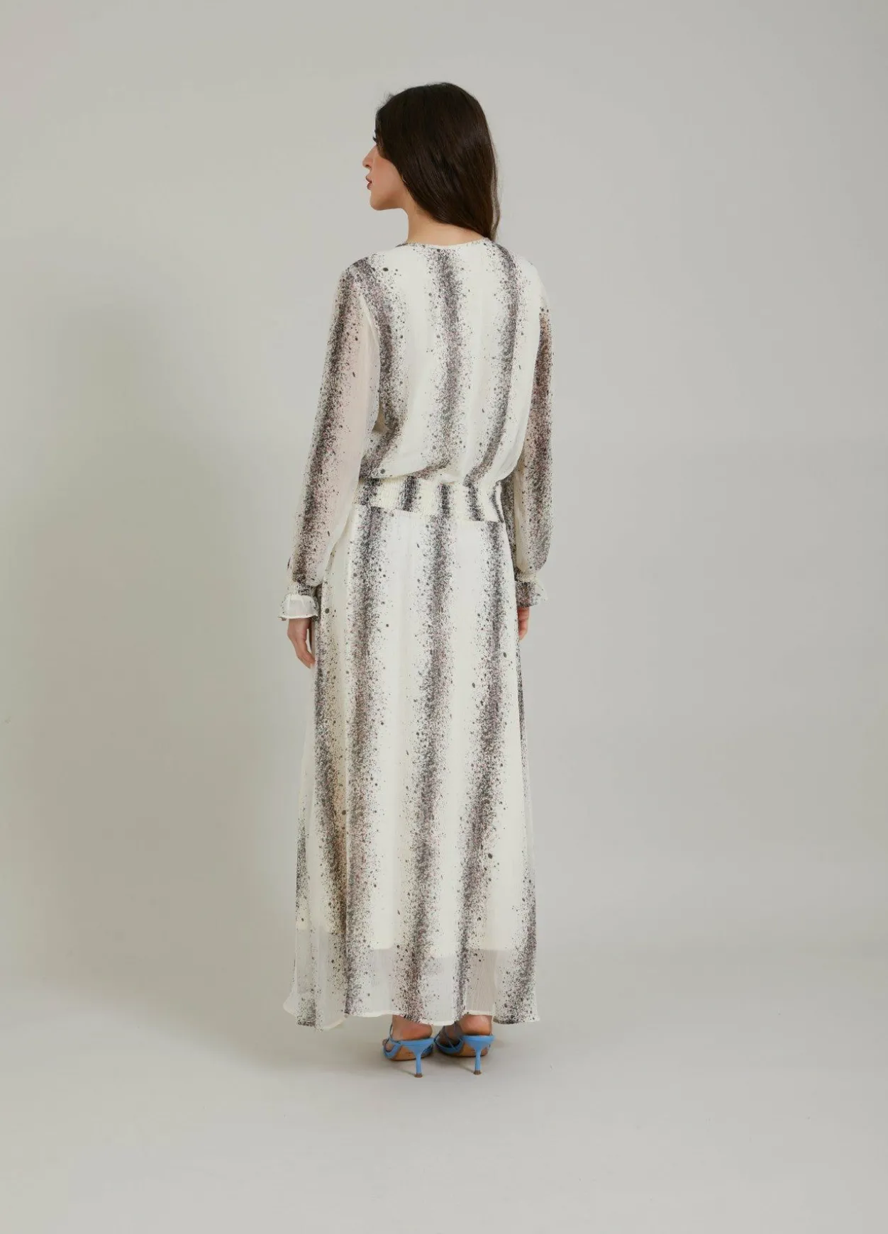 Dress W. Stripe Splash Print