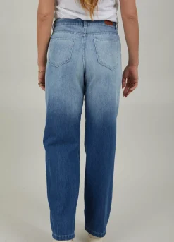 Jeans With Wide Legs And Press Fold