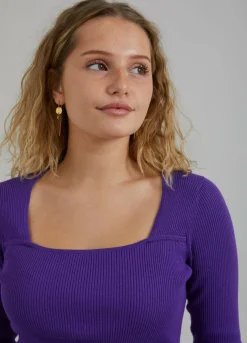 Knit W. Long Sleeves And Squared Neck