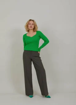 Knit With Heart Shape Neck