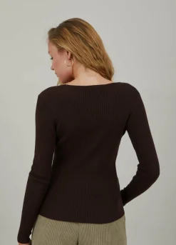Knit With Heart Shape Neck