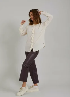 Leather Leggings W. Flared Legs
