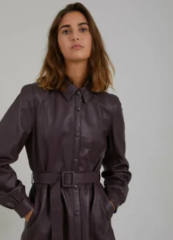 Leather Shirt Dress