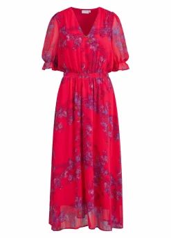 Long Dress In Feather Bloom Print