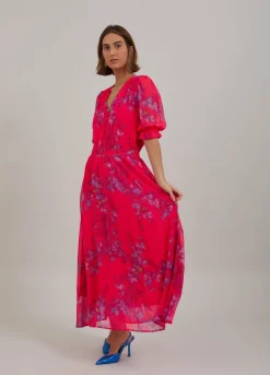 Long Dress In Feather Bloom Print