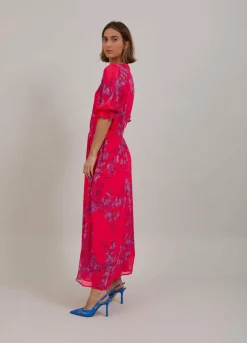 Long Dress In Feather Bloom Print
