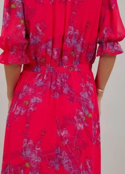 Long Dress In Feather Bloom Print