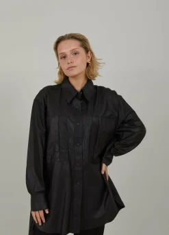 Long Leather Shirt