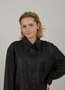 Long Leather Shirt