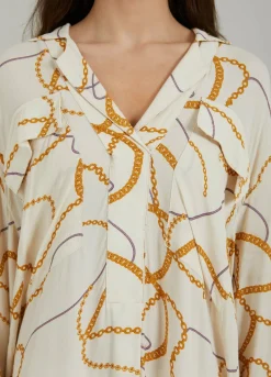 Long Shirt Dress W. Chain Print