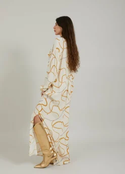 Long Shirt Dress W. Chain Print