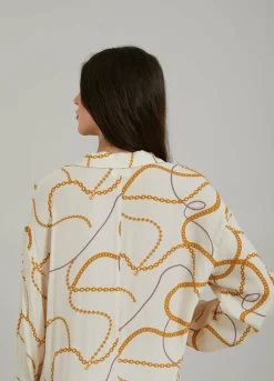 Long Shirt Dress W. Chain Print