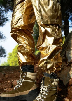 Metallic Cargo Pants