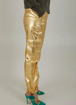 Metallic Cargo Pants