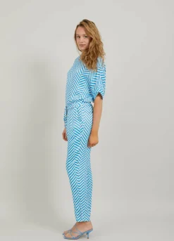 Pants In Heringbone Print