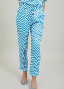 Pants In Heringbone Print