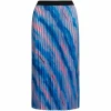 Pleated Skirt W. Faded Stripe Print