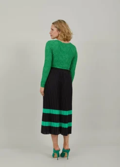Pleated Skirt With Stripes