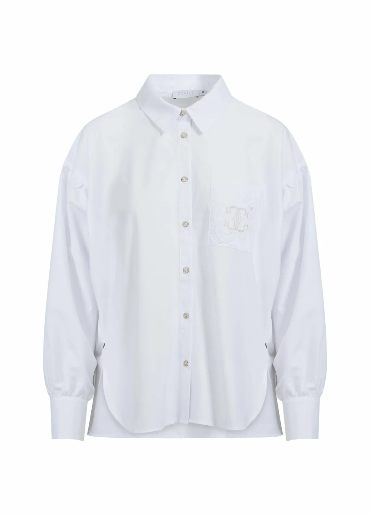 Shirt W. Boxy Fit And Embroidery