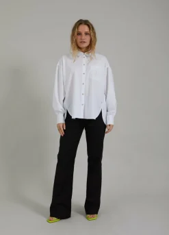 Shirt W. Boxy Fit And Embroidery