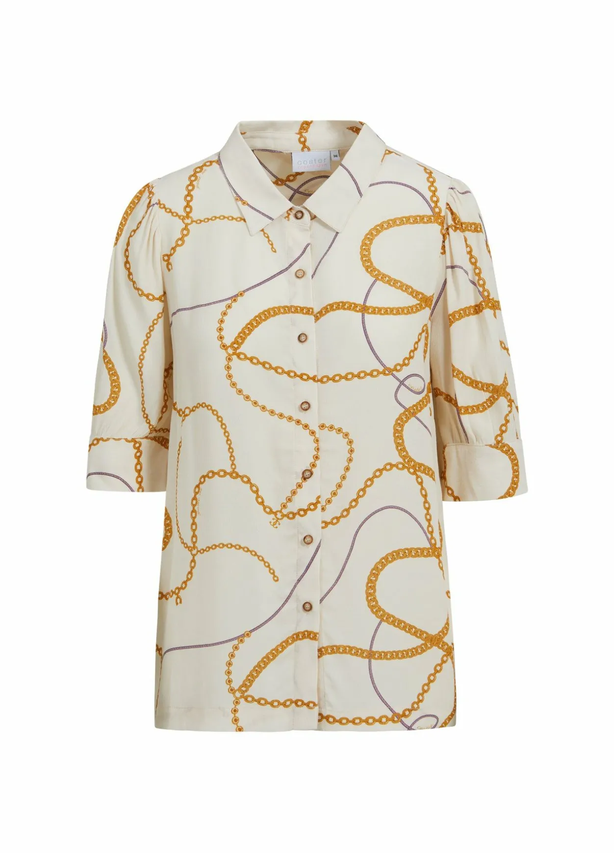 Shirt W. Chain Print And 3/4 Length Sleeves